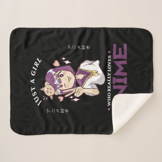 31.Alleen een meisje dat echt van Anime houdt Sherpa Deken (Voorkant (horizontaal))