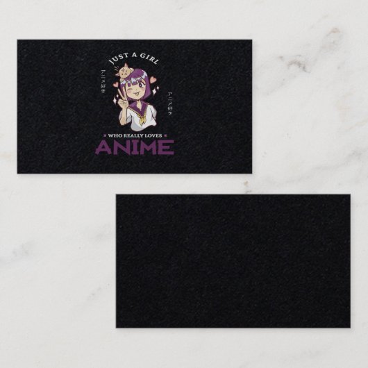 31.Alleen een meisje dat echt van Anime houdt Visitekaartje (Voorkant / Achterkant)