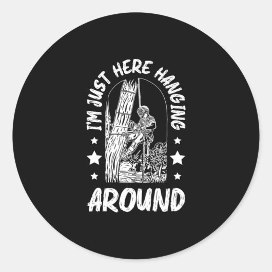 31.Arborist voor een boomtrimmer Ronde Sticker (Voorkant)