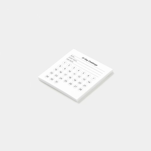 31-daagse challenge maandelijkse notities post-it® notes (Schuin)