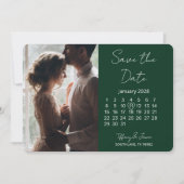 31 Dagen Kalender Bewaar de datum Forest Green Save The Date (Voorkant)