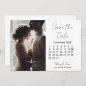 31 Dagen Kalender Bewaar de Datum Zwart en Wit Save The Date (Voorkant / Achterkant)