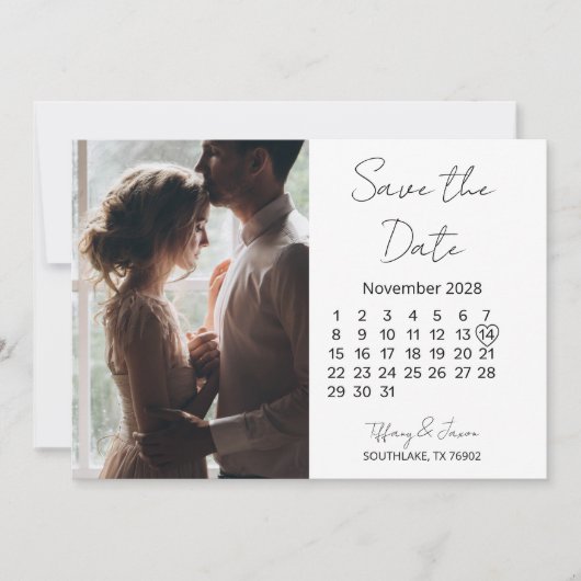 31 Dagen Kalender Save the Date Zwart en Wit (Voorkant)