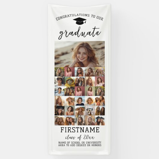 31 Foto - Afstuderen Modern Minimaal Wit Spandoek (Verticaal)