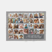 31 Foto Collage Raster - Tekstvak - grijs Fleece Deken (Voorkant (Horizontaal))