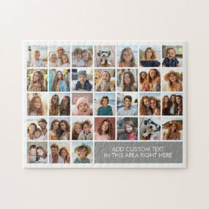 31 Foto Collage Raster - Tekstvak - grijs Legpuzzel
