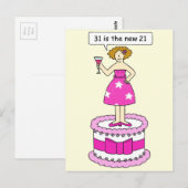 31 is de nieuwe 21-jarige Humor voor haar Briefkaart (Voorkant / Achterkant)