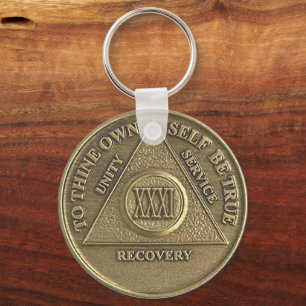 31 Jaar CUSTOMEERDE NAAM Nuchtere Medaille Sleutelhanger