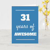 31 jaar Geweldige - Blue 31st Birthday Kaart (Gele Bloem)