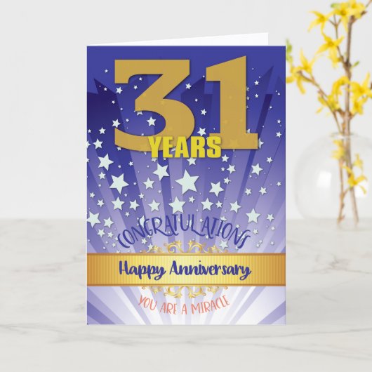 31 jaar herstel Jubileum vet cijfer Kaart (Gele Bloem)