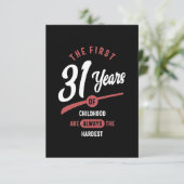 31 jaar oude bruistocht RSVP kaartje (Staand voorkant)