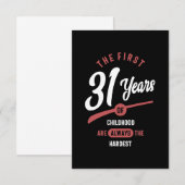 31 jaar oude bruistocht RSVP kaartje (Voorkant / Achterkant)