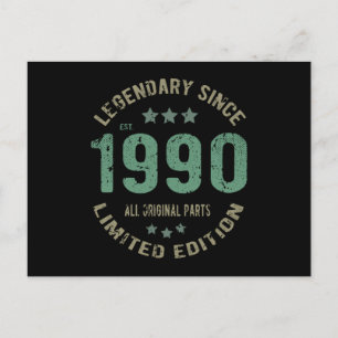 31 jaar oude dag 1990 legend sinds 31 september 20 briefkaart