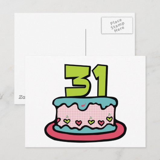 31-jarige verjaardagskaart briefkaart (Voorkant / Achterkant)