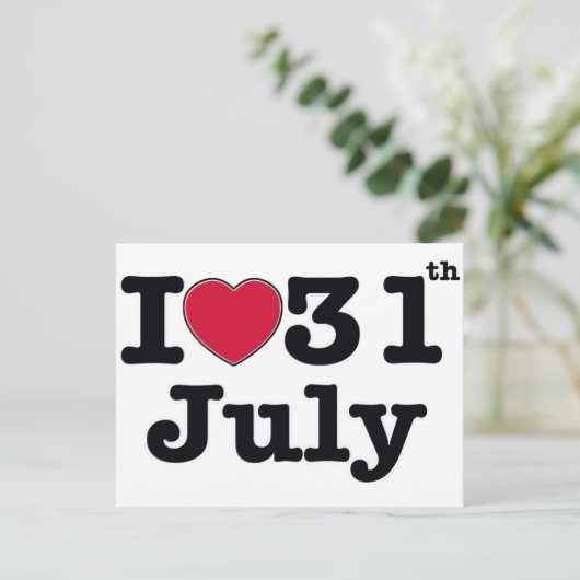 31 juli mijn verjaardag briefkaart (Staand voorkant)