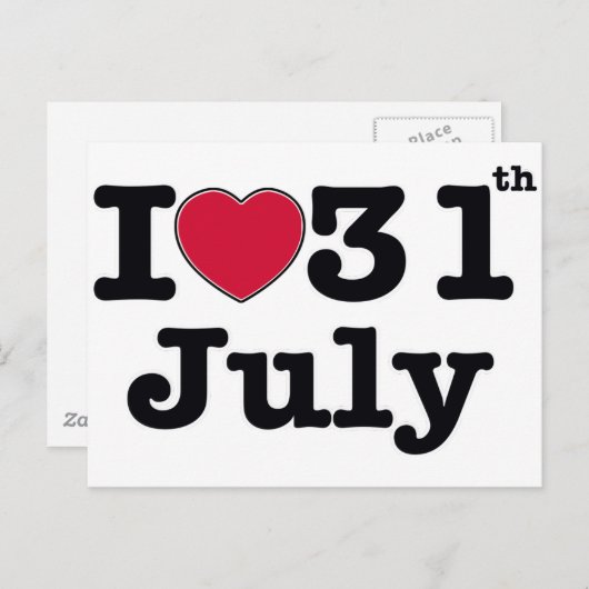 31 juli mijn verjaardag briefkaart (Voorkant / Achterkant)