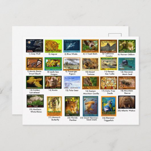 31 maart 2018, indexpagina, 24-pack briefkaart (Voorkant / Achterkant)