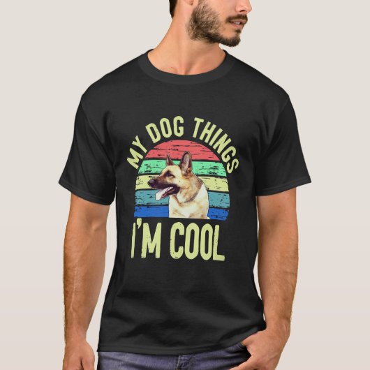 31 Mijn hond denkt dat ik cool ben Duitse herder T-shirt (Voorkant)