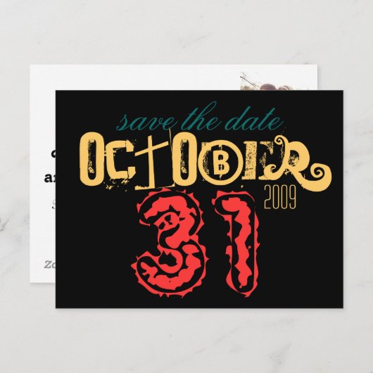 31 oktober Bewaar de datum Aankondigingskaart (Voorkant / Achterkant)