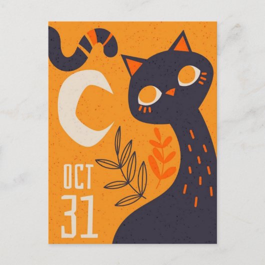 31 oktober Halloween Cat Briefkaart (Voorkant)