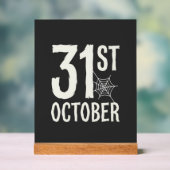31 oktober Halloween Spinnenweb Design Acryl Bord (Neutraal)