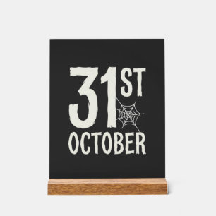 31 oktober Halloween Spinnenweb Design Acryl Bord