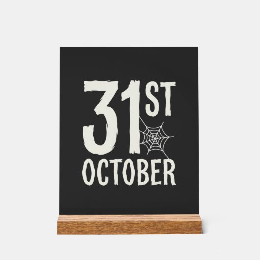 31 oktober Halloween Spinnenweb Design Acryl Bord (Voorkant)
