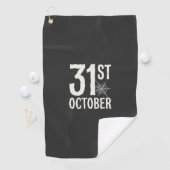 31 oktober Halloween Spinnenweb Design Golfhanddoek (Insitu)
