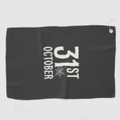 31 oktober Halloween Spinnenweb Design Golfhanddoek (Horizontaal)