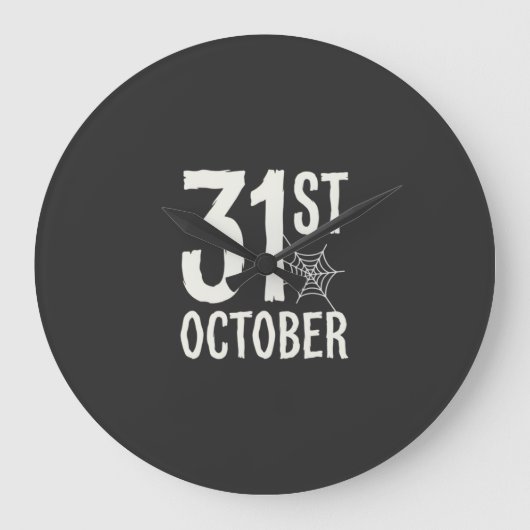 31 oktober Halloween Spinnenweb Design Grote Klok (Voorkant)