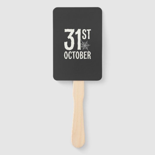 31 oktober Halloween Spinnenweb Design Handwaaier (Voorkant)