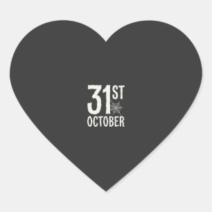 31 oktober Halloween Spinnenweb Design Hart Sticker
