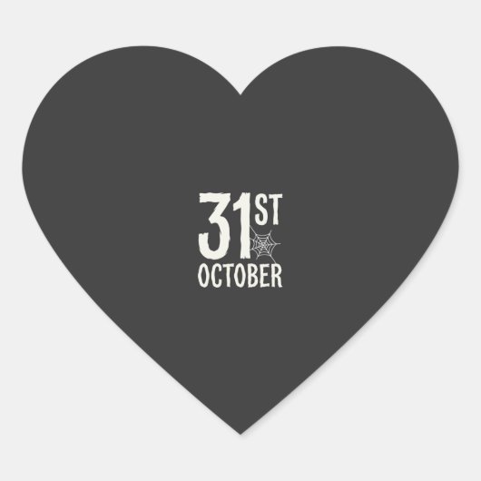 31 oktober Halloween Spinnenweb Design Hart Sticker (Voorkant)