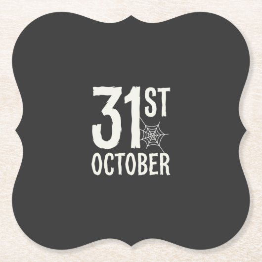 31 oktober Halloween Spinnenweb Design Kartonnen Onderzetters (Voorkant)