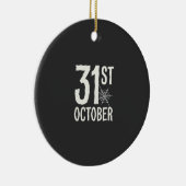 31 oktober Halloween Spinnenweb Design Keramisch Ornament (Rechts)