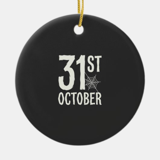 31 oktober Halloween Spinnenweb Design Keramisch Ornament (Voorkant)