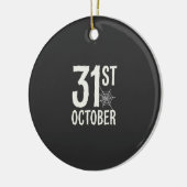 31 oktober Halloween Spinnenweb Design Keramisch Ornament (Links)