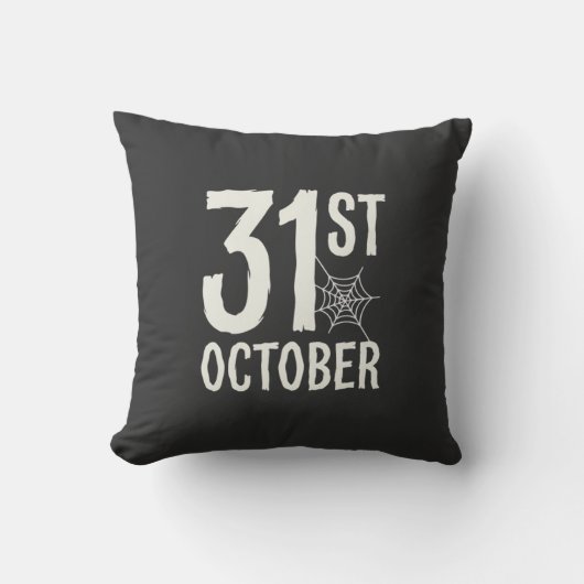 31 oktober Halloween Spinnenweb Design Kussen (Voorkant)