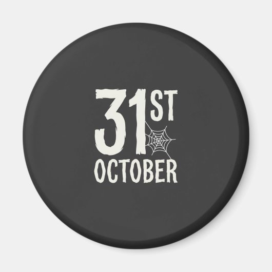 31 oktober Halloween Spinnenweb Design Magneet (Voorkant)