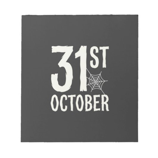 31 oktober Halloween Spinnenweb Design Notitieblok (Voorkant)