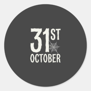 31 oktober Halloween Spinnenweb Design Ronde Sticker