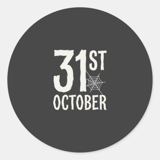 31 oktober Halloween Spinnenweb Design Ronde Sticker (Voorkant)