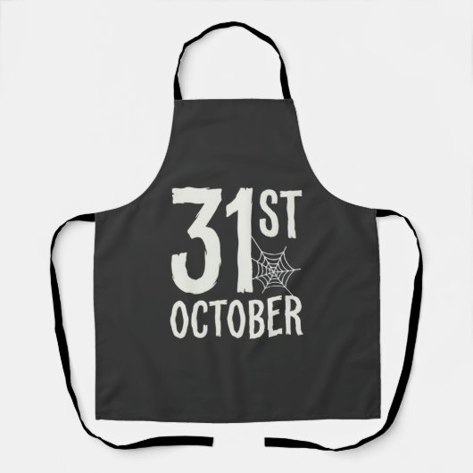 31 oktober Halloween Spinnenweb Design Schort (Voorkant)
