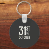 31 oktober Halloween Spinnenweb Design Sleutelhanger (Voorkant)