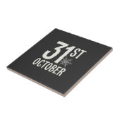 31 oktober Halloween Spinnenweb Design Tegeltje (Zijkant)