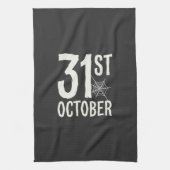 31 oktober Halloween Spinnenweb Design Theedoek (Verticaal)