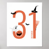 31 oktober Halloween | Spooky Witch Pet, Ghost Poster (Voorkant)
