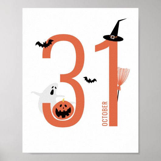 31 oktober Halloween | Spooky Witch Pet, Ghost Poster (Voorkant)