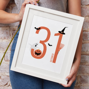 31 oktober Halloween   Spooky Witch Pet, Ghost Poster