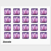 31 oktober Happy Halloween Schattige roze geesten Vierkante Sticker (Vel)